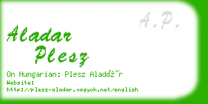 aladar plesz business card